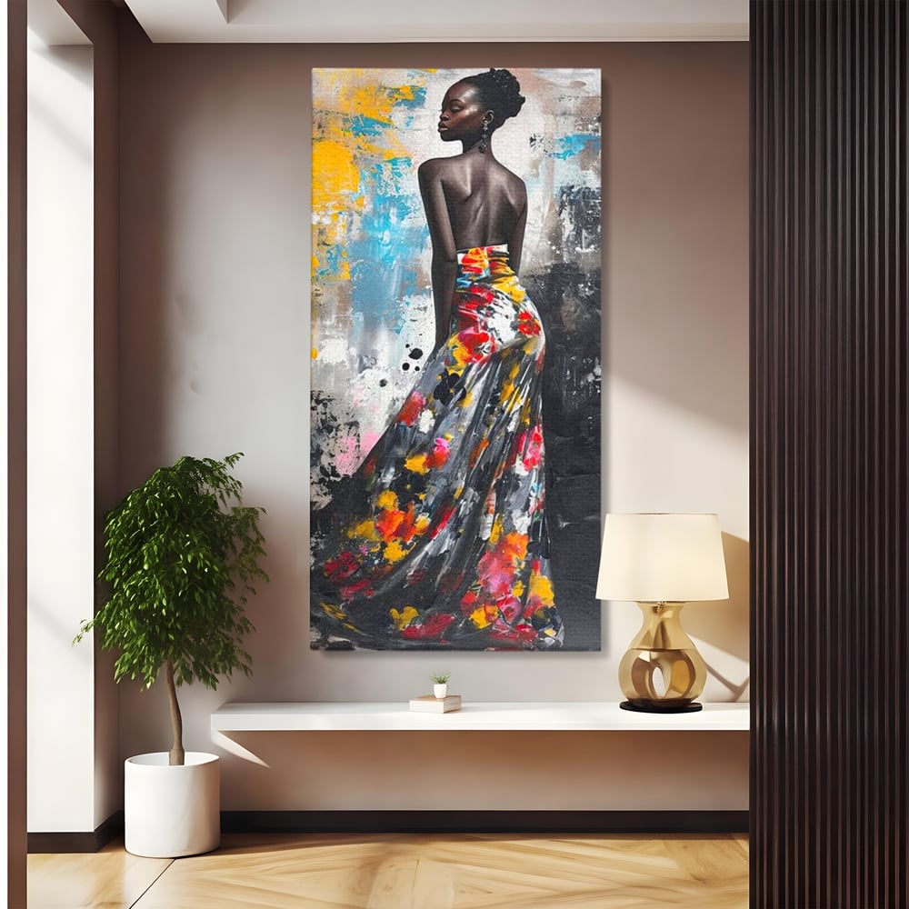 Tablou canvas cu tablou canvas cu portret de femeie, fara rama, pe sasiu de lemn